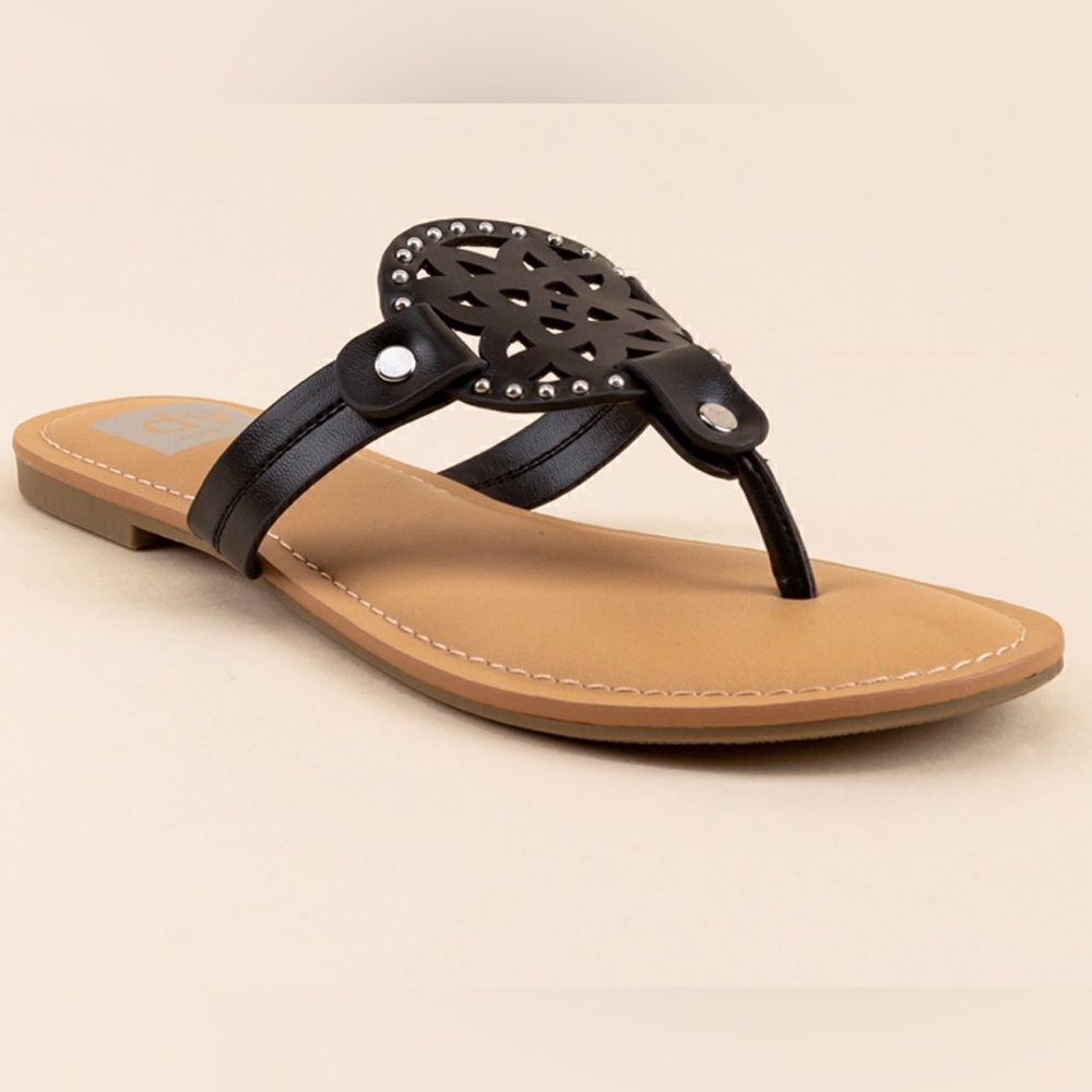 NWT DV by Dolce Vita Women’s Medallion Black Thong Flip Flop Sandals - Size 6 - Picture 3 of 9